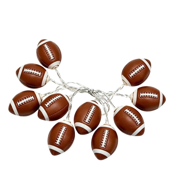 Football Decor String Lights, 79" 10LED Light Up Football Decorations for Sports Theme Party, Christmas Fall Football Ornaments, Birthday Gifts for Son, Grandson