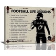 thumbnail image 1 of Football Decor Wall Art Inspirational Quotes Sports Football Player Boy Pictures Wall Decor Football Life Lessons Canvas Painting Prints Artwork Decorations Framed for Bedroom School Gym 16"x12", 1 of 6