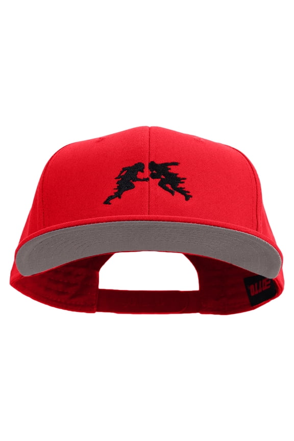 Football Defense Embroidered Prostyle Snapback - Red OSFM