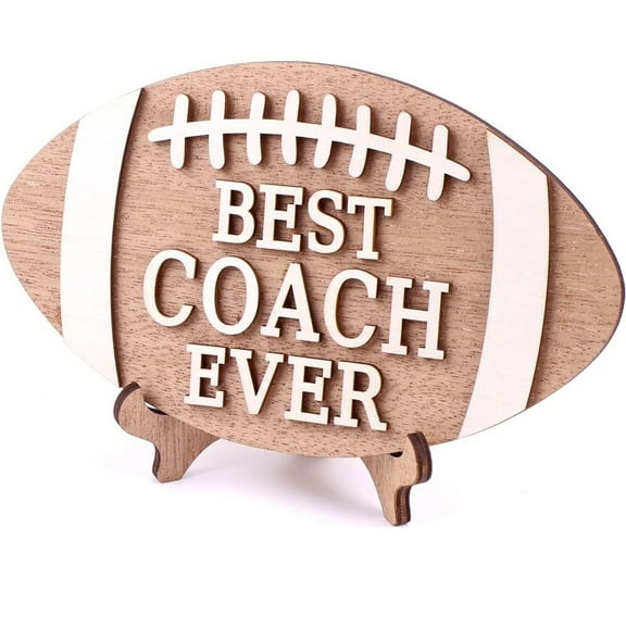 Football Desk Sign, Wooden Football Coach Gift, Personalized Appreciation Plaque For End Of Season, 6.5x4.5 Inch