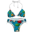 thumbnail image 1 of Football Detachable Sponge Adjustable Strap Bikini Set 2-Pack Swimwear Swimsuit Beach Pool Party, 1 of 6