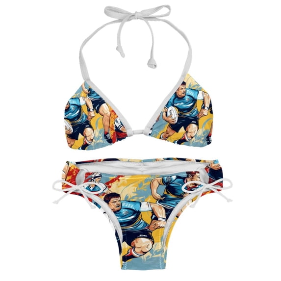 Football Detachable Sponge, Adjustable Strap, Bikini Set Two-Pack Swim Suit – Beach, Pool, Vacation