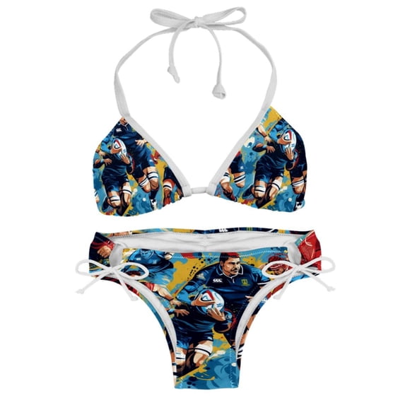 Football Detachable Sponge Adjustable Strap Bikini Set Two-Pack Swimsuits Swimming Suits Applicable Scenes