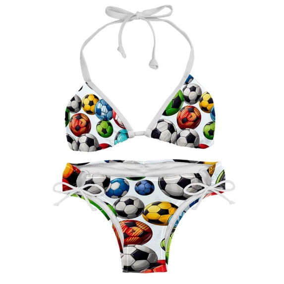 Football Detachable Sponge Adjustable Strap Bikini Set Two-Pack Swimsuits for All Occasions