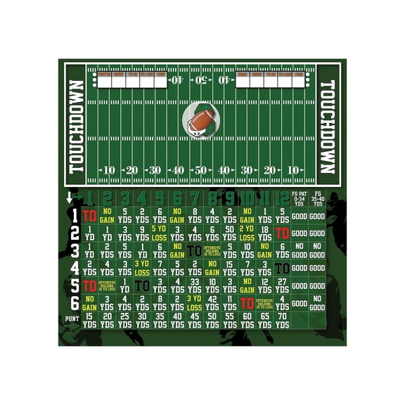 Football Dice Game - Wooden Scoreboard - Portable Tabletop Football Game with 3 Dice, Dry Erase Marker and Football Token for Family Game Night Party Travel Entertainment