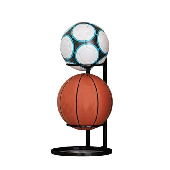 Football Display Stand Multilayer Ball Storage Shelf Rolling Ball Vertical Display Rack for Bedroom, Living Room, Garage