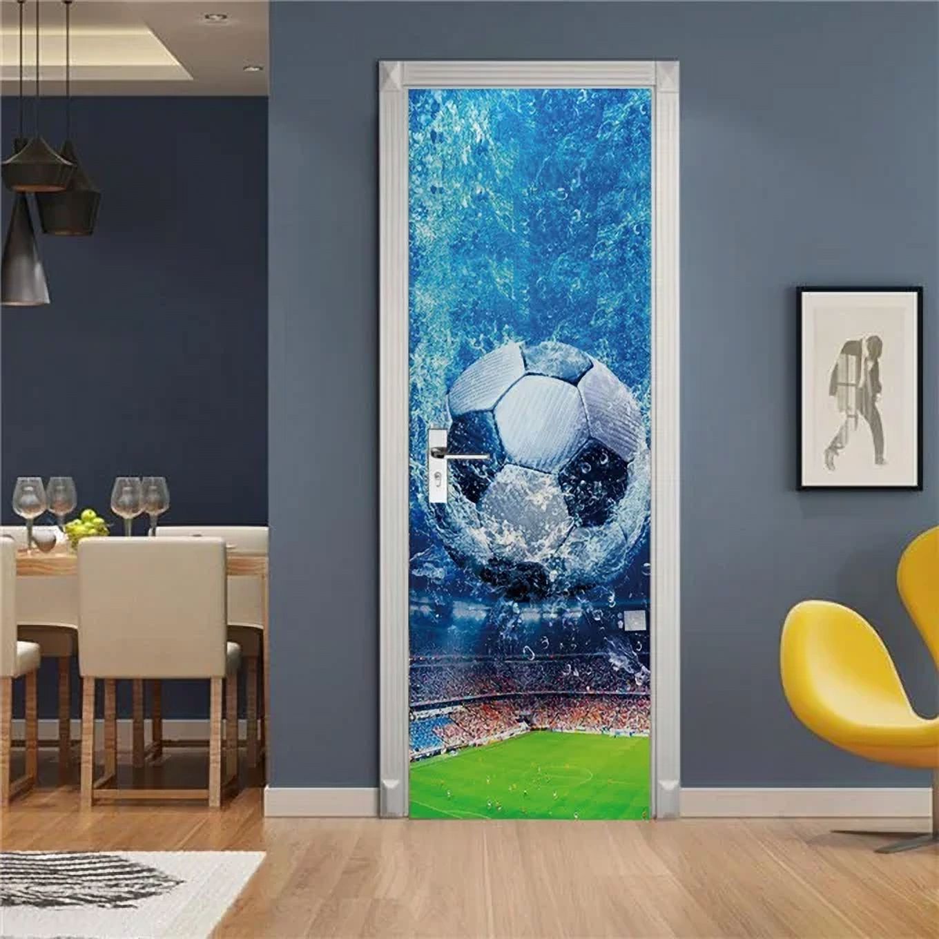 Curated visual reference: Fresh Look at Football Door Sticker Soccer Wallpaper Ball Sport DIY Self Adhesive