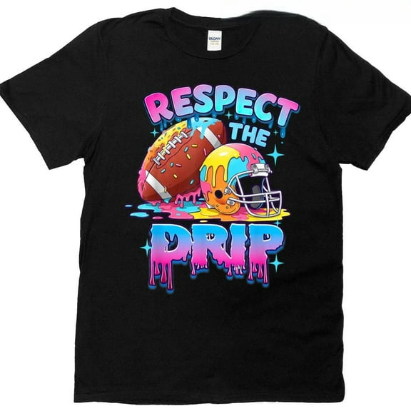 Football Drip Ice Cream Dripping Respect The Drip Game Day T-shirt