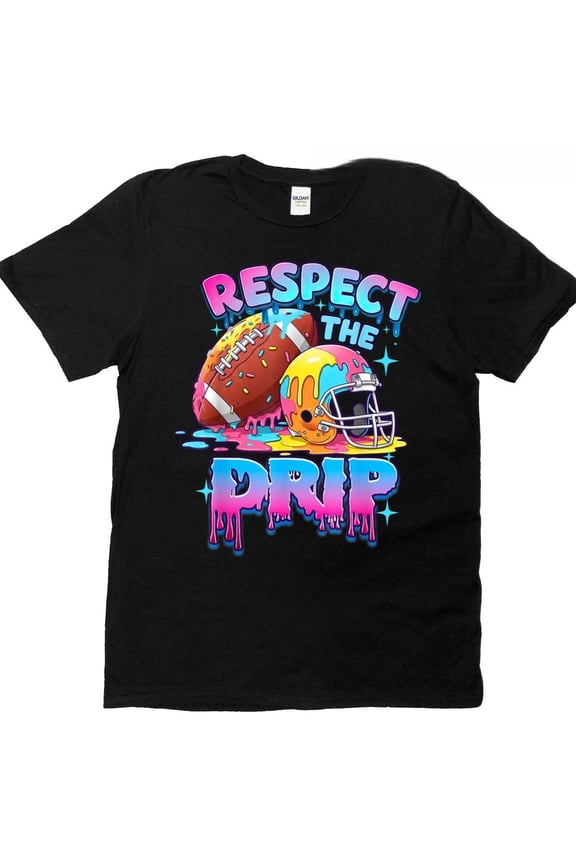 Football Drip Ice Cream Dripping Respect The Drip Game Day T-shirt