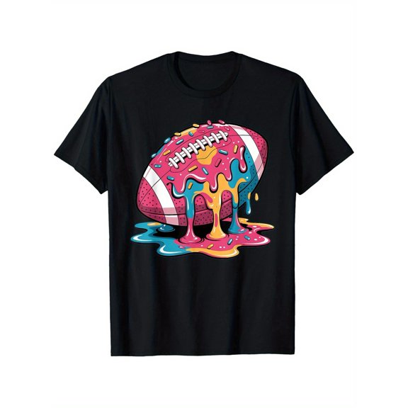 Football Drip For Lineman WR QB RB Ice Cream Sprinkles Shirt T-Shirt for Boys Soft Fabric, Breathable, Comfortable Short Sleeve Tees Perfect for Boys Shirts Boy Girl Best Gift