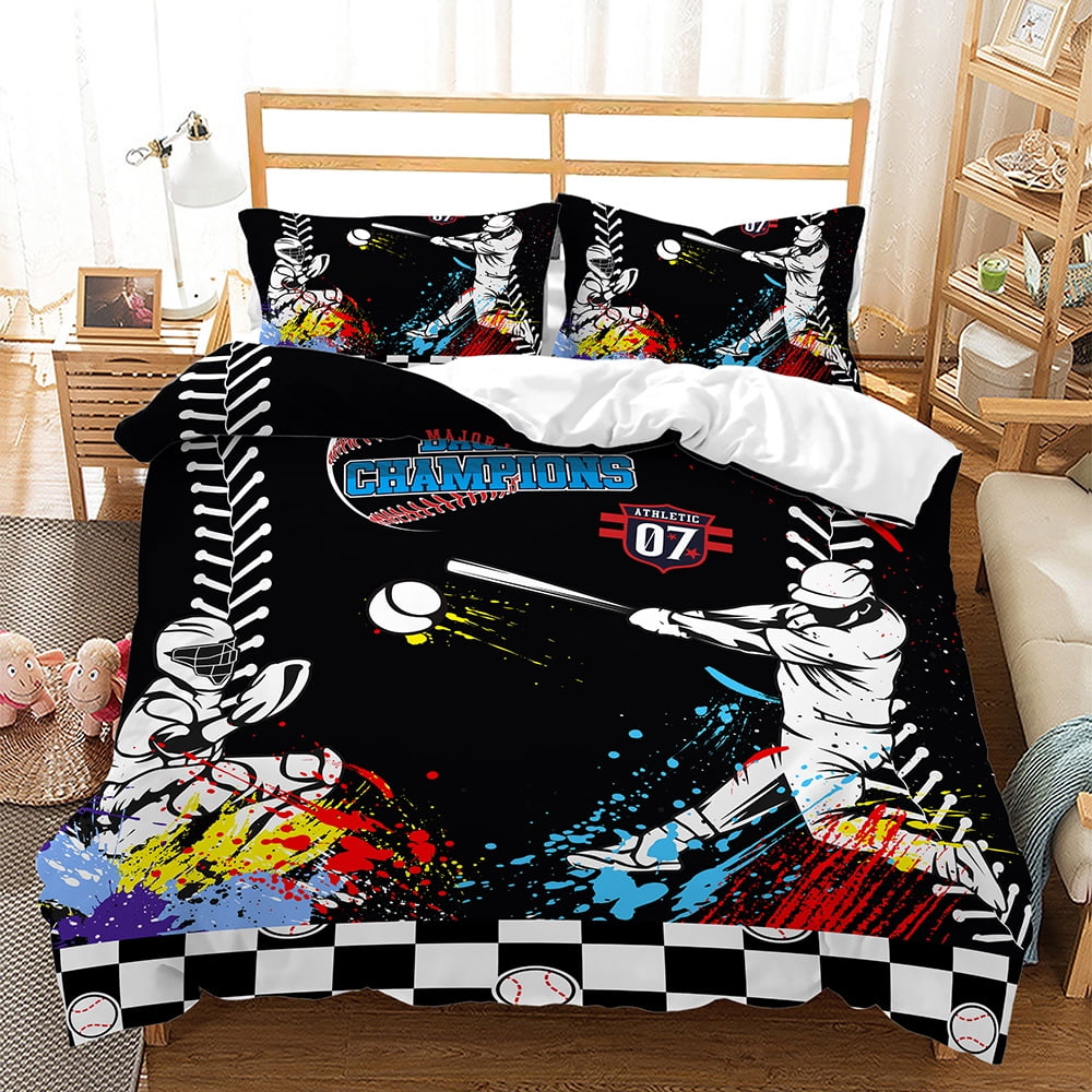 Football Duvet Cover Set Kids Basketball Basketball Ball Bedding for