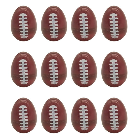 Football Easter Eggs Sports Balls Decorations 2.4in Plastic Holiday Basket Stuffers Fillable Eggs Football Soccer for Easter Hunt Party Supplies, 12pcs