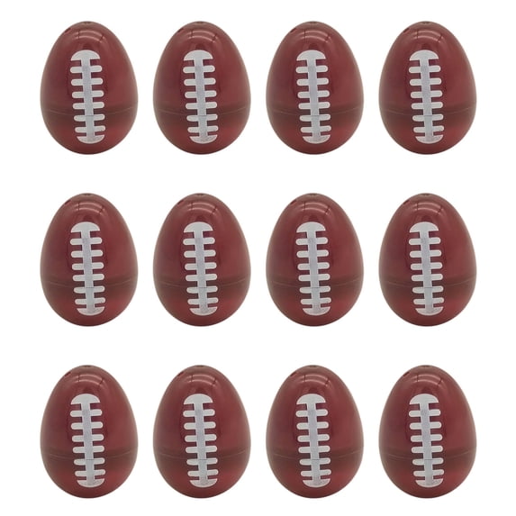 Football Easter Eggs Sports Balls Decorations 2.4in Plastic Holiday Basket Stuffers Fillable Eggs Football Soccer for Easter Hunt Party Supplies, 12pcs