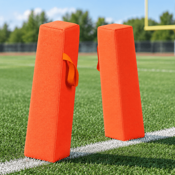 Football End Zone Pylons Set 1.78lb Field Markers Sand Weighted Anchorless Accessories For Sports Gameing Portable Soft Cones 18"