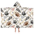 thumbnail image 1 of Football Equipment Checkered Pattern Hooded Bath Towel，50"x30" for Ages 3 To 12 Kids, Quick Dry Lightweight Soft Microfiber Hood Beach Towel Cover Up for Kids, 1 of 7