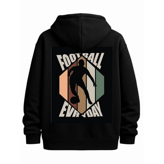 Football Everyday hoodies mens machine washable black Regular Fit, Everyday Comfort,Comfortable Casualwear,Urban Style Comfortable for Casual Wear gift Trendy Unisex hoodie