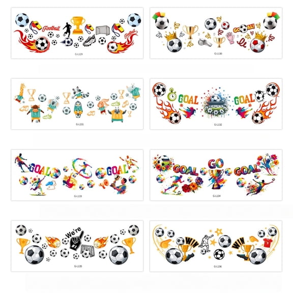 Football Face Paint Transfer Stickers for Party Celebrations and Holiday Events Easy to Apply on Skin for Sports Fans White