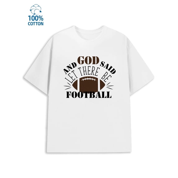 Football Faith Tee for men Jesus 180G 100% Cotton white witty Trendy Unisex Shirt Cotton tshirts Vintage Unisex Shirt Graphic tshirts Retro Unisex Shirt Short Sleeve tshirts