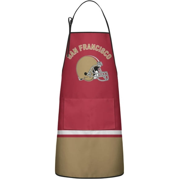 Football Fan Aprons for Men Women with 2 Pockets Cooking Kitchen Aprons, Funny Apron Gifts for Dad, Father
