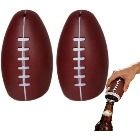 Football Fan Bottle Opener with Auto-Press & Magnet - No Twist, Gifts, Camping and Home Bars (2PCS-L)
