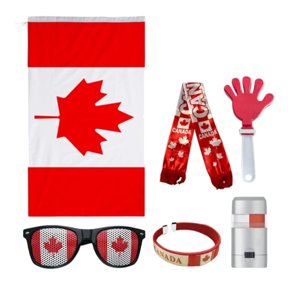 Football Fan Cheering Kit with Flag, Glasses, Noise Maker, Face Paint & Scarf for Stadium, Parties, Home Games