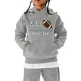 thumbnail image 1 of Football Fan Hoodie for Girls, Rugby Player Sweatshirt with Football Heartbeat Design, Youth Athletic Pullover Hoodie, 1 of 3