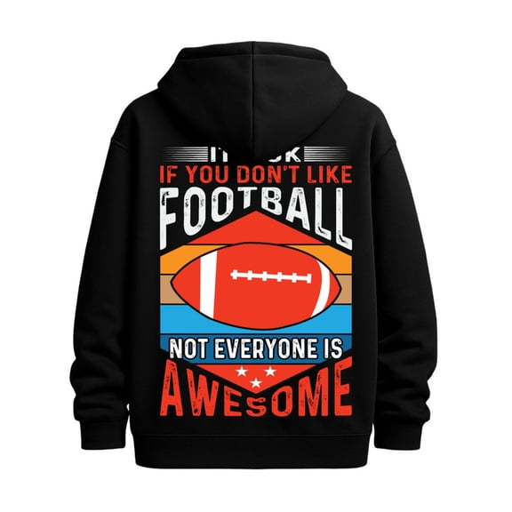 Football Fan Hoodie sweatshirt funny humor men's hoodies black Comfy Loose Drawstring Trendy Hooded Pullover gift work Unique Design Unisex Shirt Graphic tshirts