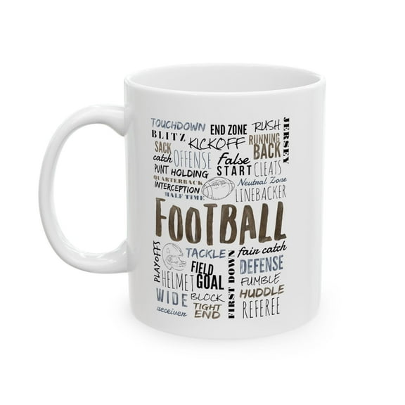 Football Fan 11 oz Coffee Mug - Fun Gift for Sports Lovers White Ceramic