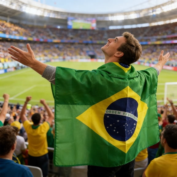 Football Fan Shawl Flag Cloak for Team Support, Polyester Multicolor Body Wearable Banner, Sporting Event Celebration Indoor Outdoor Display, World Cup Championship Enthusiast Gear Gift, AESTIVO