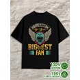 thumbnail image 1 of Football Fan T-Shirt mens 180G 100% Cotton black Retro Unisex Shirt Cotton tshirts Funny Unisex Shirt Short Sleeve tshirts Original Unisex Shirt Short Sleeve tshirts, 1 of 7
