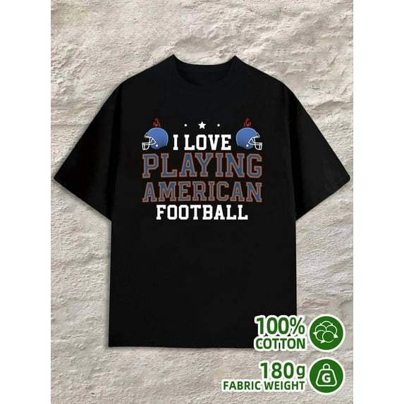 Football Fan Tee for men 180G 100% Cotton black Original Unisex Shirt Graphic tshirts Fashion Unisex Shirt Short Sleeve tshirts Vintage Unisex Shirt Crewneck tshirts