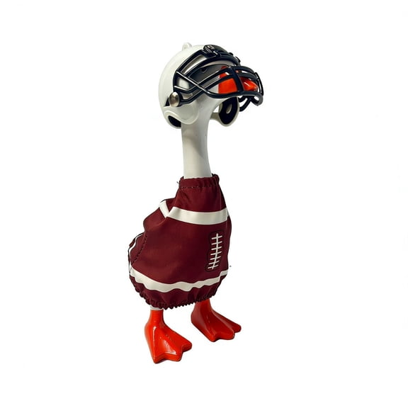 Football Fan Themed Desk Goose Outfit With Jersey And Helmet For 7 Inch Mini Goose Statue Game Day Desk Decor