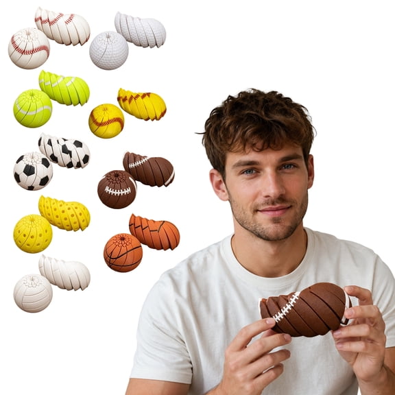 Football Fidget Ball Toy, 3D Printed Hand Fidget Puzzle, ADHD Anxiety Reducing Desk Toy for Indoor Leisure & Homework Time (Coffee)