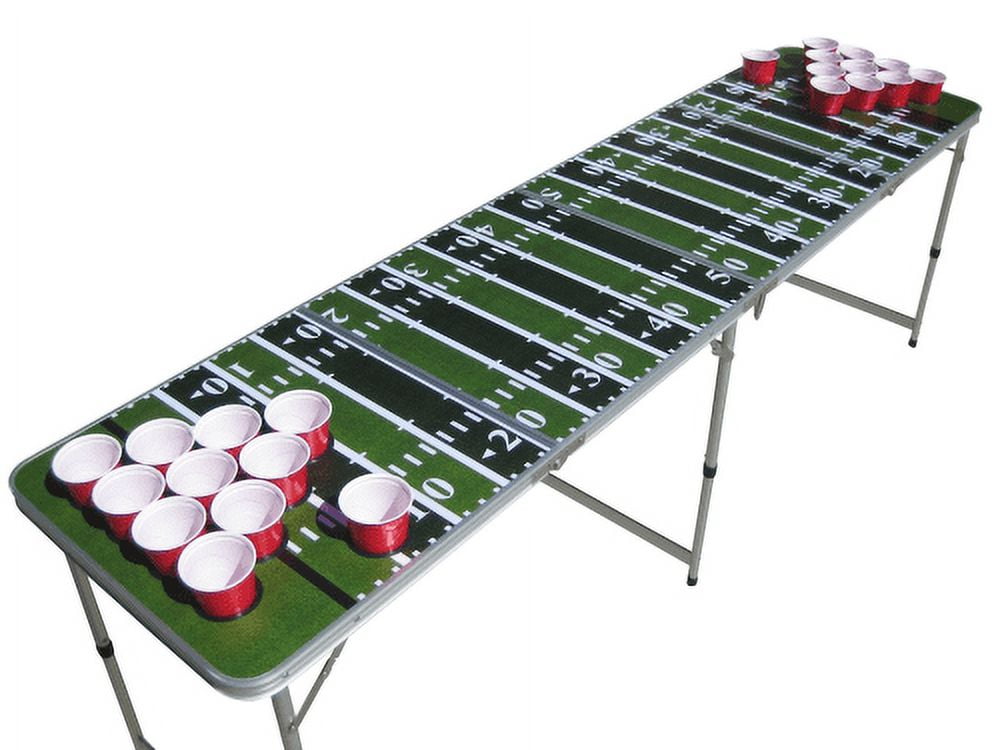 Games On Tap Beer Pong Table, Portable and Foldable 8 Foot Long, Adjustable  Height, Black, Ideal for College Tailgate Parties, 6 Pong Balls Included