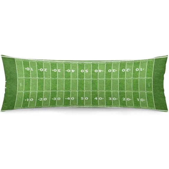 Football Field Body Pillow Cover American Sports Green Lawn Sport Game Theme Long Pillow Case Protector with Zipper Decorative Cushion Large Pillowcases for Bedroom,Sofa,Couch, Home Gifts 20"x54"