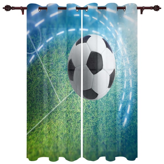 High Quality Home Curtains Football Stadium Lights Living Room Bedroom Kitchen Hotel Decoration Translucent Window Curta