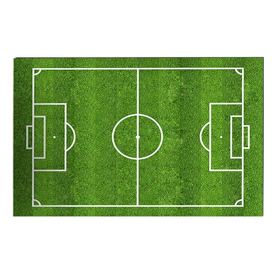 Football Field Game Rug 31.5x47.2in - Indoor Sports Theme Polyester Carpet for Living Room/Bedroom/Kitchen, Non-Slip Door Mat & Decorative Floor Mat (Green 1.27lb)