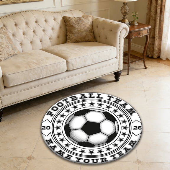 Football Field Rug for Bedroom, Entryway, Dorm or Party Decor, Soft Non-Slip Polyester Mat, Dirt Trapping Indoor Outdoor Carpet for Home