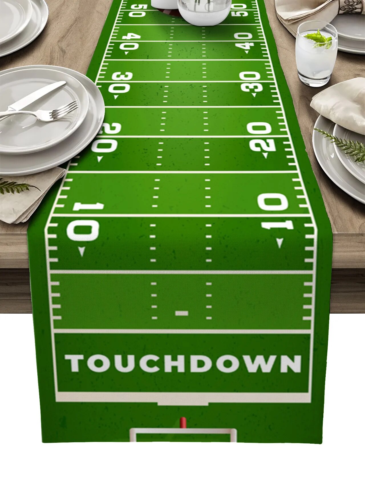 Football Field Sports Field Grass Table Runner Home Wedding Table Flag Mat Centerpieces