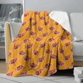 thumbnail image 1 of Football Fire Orange Pattern Soft Sherpa Fleece Throw Blanket, Warm Cozy Plush Blanket for Sofa Bed Couch, All Season, 50"x60", 1 of 5