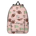 thumbnail image 1 of Football Flag Pink Pattern Backpack for School, Cute School Bag with Adjustable Shoulder Straps and Padded Back, 15.7"x11.8"x5.5", 1 of 5