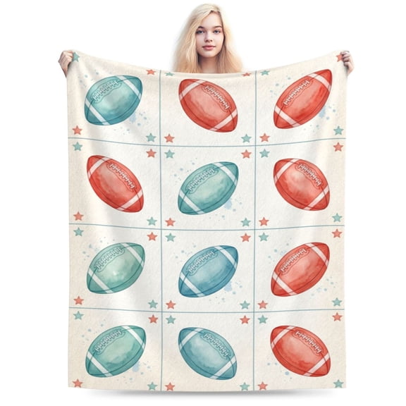 Football Flannel Throw Blanket, Soft Cozy Blanket, Sports Themed Home Decor, Football Lover Gift 50x40