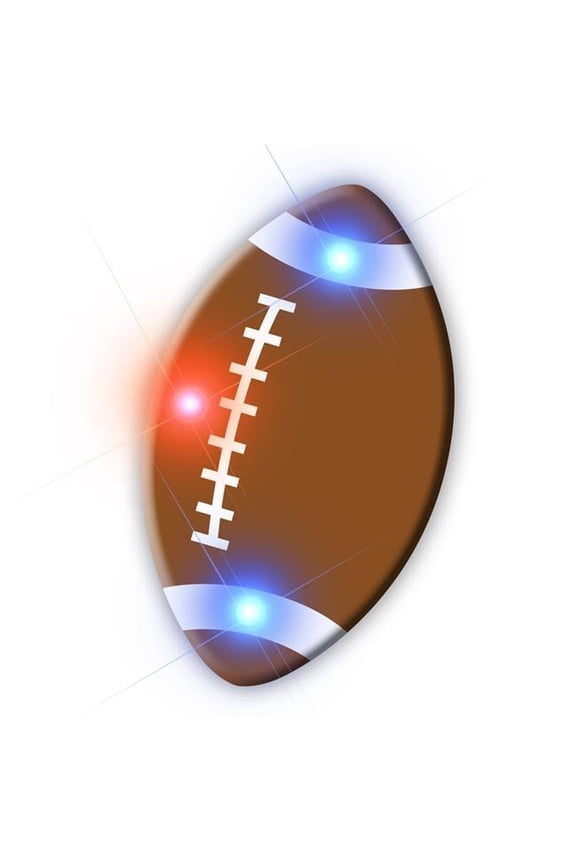 Football Flashing Body Light Lapel Pins - 2 Blue & 3 Red