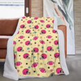 thumbnail image 1 of Football Flower Pink Pattern Soft Sherpa Fleece Throw Blanket, Warm Cozy Plush Blanket for Sofa Bed Couch, All Season, 60"x80", 1 of 5
