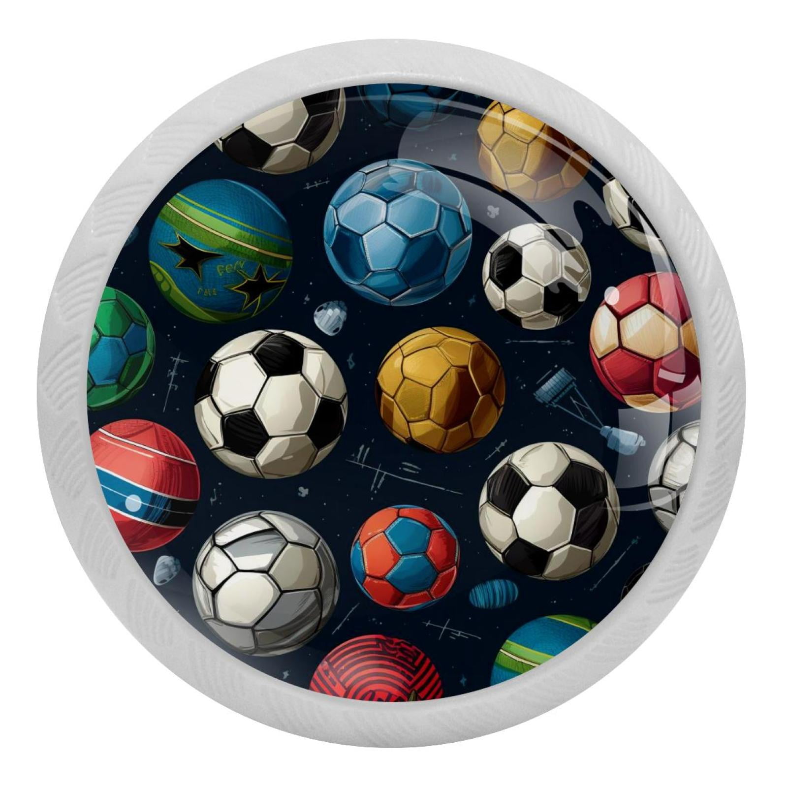 Football Fluorescent Drawer Pulls Round 4Pack GlowintheDark Knobs