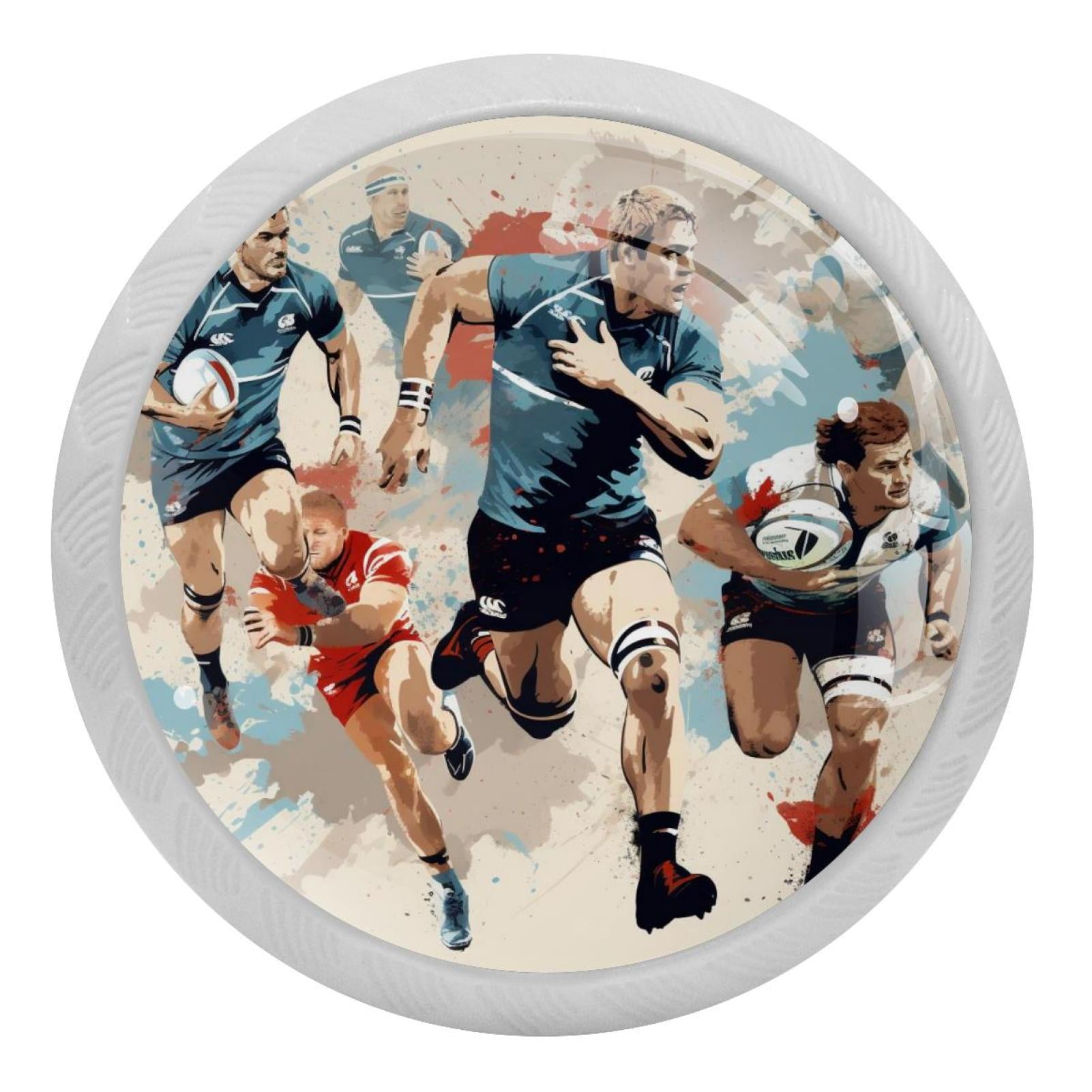 Football Fluorescent Drawer Pulls with Screws, Round 4Pack, Glowin