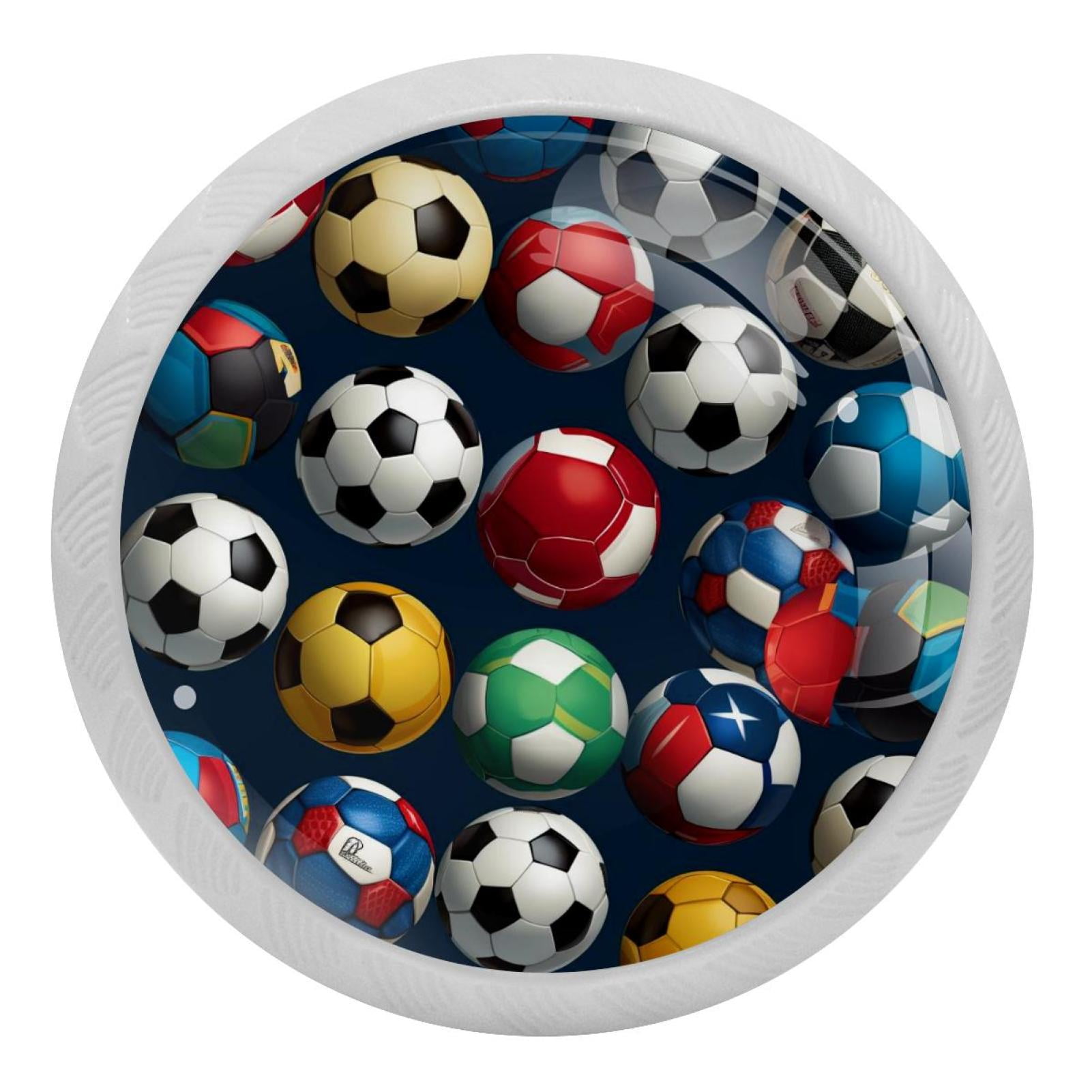 Football Fluorescent Drawer Pulls with Screws Round 4Pack Glowin
