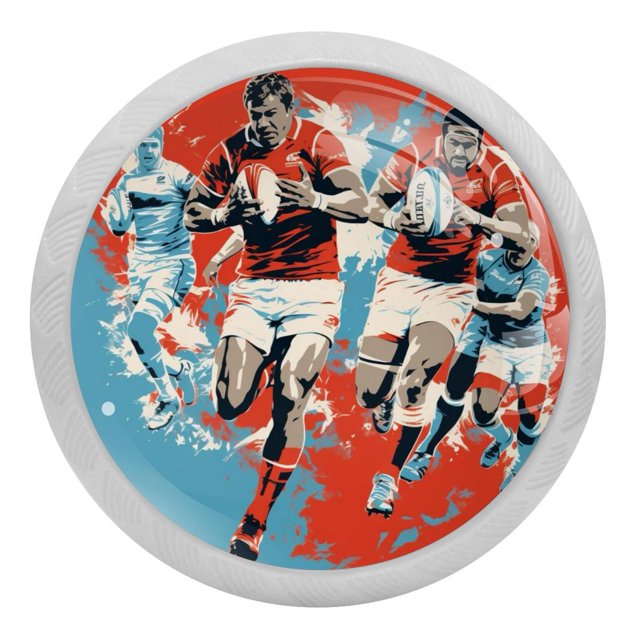 Football Fluorescent Drawer Pulls with Screws Round 4Pack Glowinthe