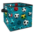 thumbnail image 1 of Football Foldable Clothes Storage Bins with Handle, 10.8"x10.5"x10.6", Large Capacity Toy Box, 1 of 6