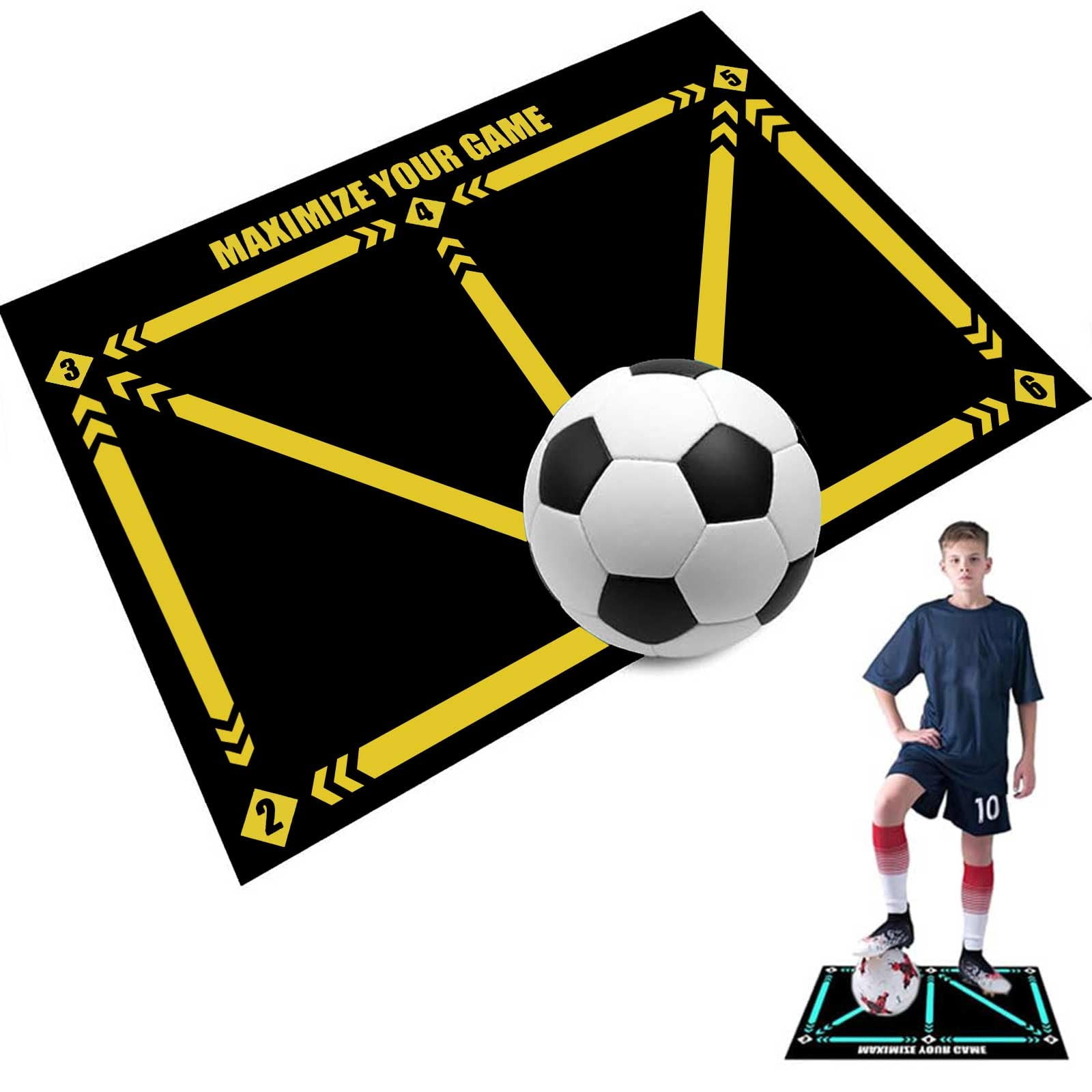 Football Footstep Training Mat, Dribble Silent Auxiliary Props, Wear ...